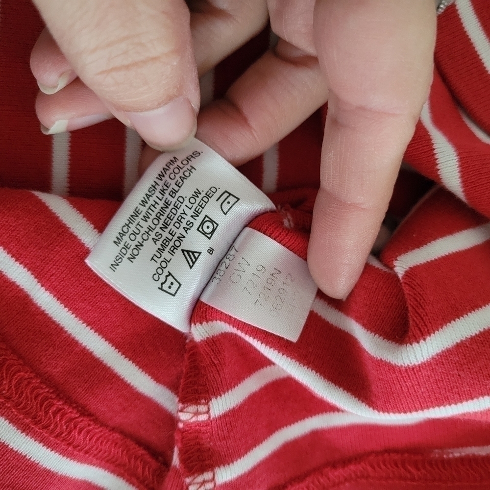Hanna Andersson 100% Cotton Red White Striped Dress Size 110 Toddler 5 37-46lbs - Picture 4 of 5